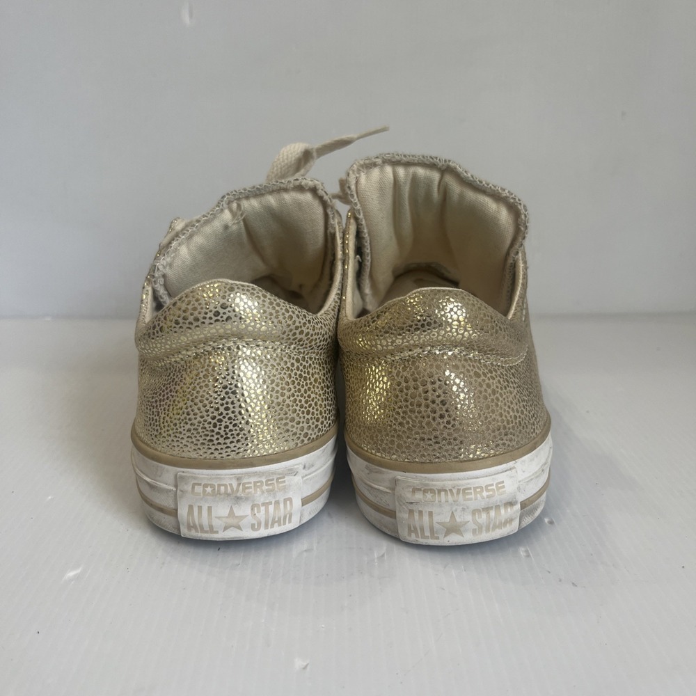 Converse Chuck Taylor All Star Madison Metallic Gold Off White Canvas Shoes Sz 8 - Picture 3 of 14